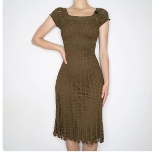 Insane Vintage 90’s Betsy Johnson Crochet Midi Dress Size Medium